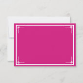 Carte de réponse de mariage simple magenta avec no (Dos)