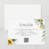 Carte de réponse de mariage simple tournesol avec (Devant / Derrière)