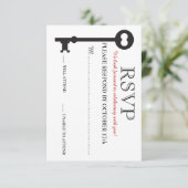 Carte de réponse de mariage Skeleton Key (Debout devant)