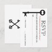 Carte de réponse de mariage Skeleton Key (Devant / Derrière)