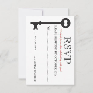 Carte de réponse de mariage Skeleton Key