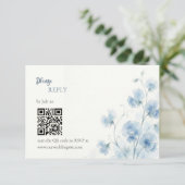 Carte de réponse de mariage Something Blue (Debout devant)