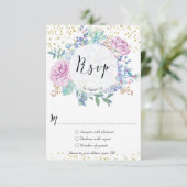 carte de réponse de mariage succulentes cactus flo (Debout devant)