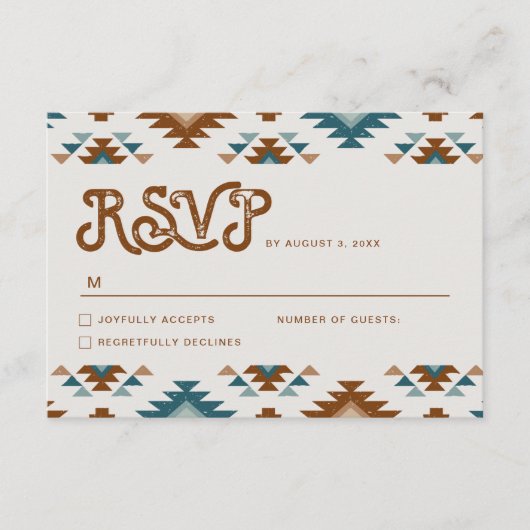 Carte de réponse de mariage sud-ouest (Devant)