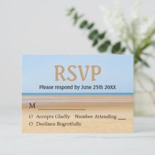 Carte de réponse de mariage sur la plage