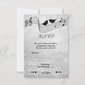 Carte de réponse de mariage sur le thème de la mus (Devant)