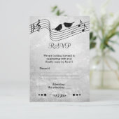 Carte de réponse de mariage sur le thème de la mus (Debout devant)