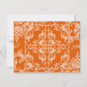 Carte de réponse de mariage Toile Damask Swirl Tan (Dos)