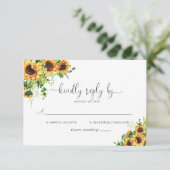 Carte de réponse de mariage Tournesol (Debout devant)