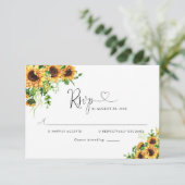 Carte de réponse de mariage Tournesol (Debout devant)