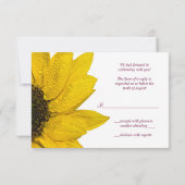 Carte de réponse de mariage Tournesol - Vin et Jau (Dos)