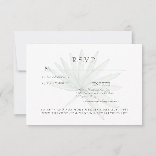 Carte de réponse de mariage tropical (Devant)