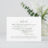 Carte de réponse de mariage tropical (Debout devant)