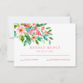 Carte de réponse de mariage tropical (Devant)