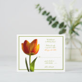 Carte de réponse de mariage Tulipe Orange (Debout devant)