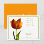 Carte de réponse de mariage Tulipe Orange (Devant / Derrière)
