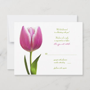 Carte de réponse de mariage Tulipe rose