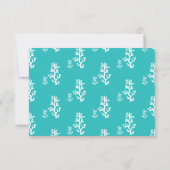 Carte de réponse de mariage Turquoise Seahorses (Dos)