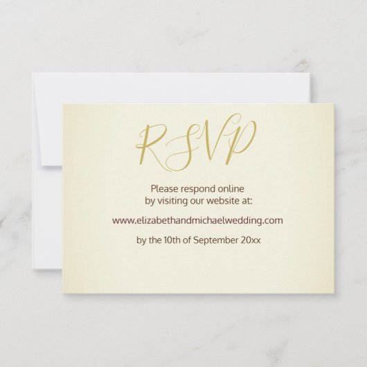 Carte de Réponse de Mariage Typographie Rustique T (Devant)