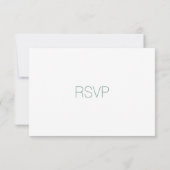 Carte de réponse de mariage Vert ardoise et Blanc (Dos)