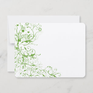 Carte de réponse de mariage vert pomme Oiseaux et