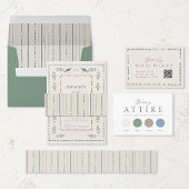 Carte de réponse de mariage vert sage élégant avec