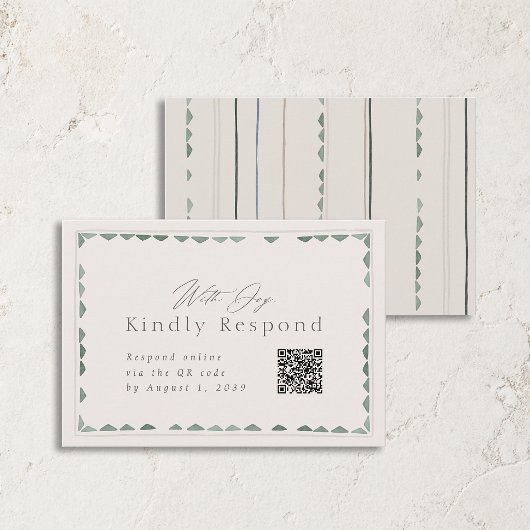 Carte de réponse de mariage vert sage élégant avec