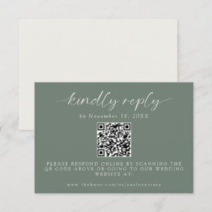 Carte de réponse de mariage vert sauge pour toujou