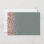 Carte de réponse de mariage vert sauge profond ave (Dos)
