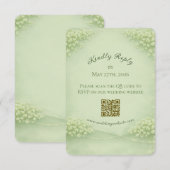 Carte de réponse de mariage vert tendre arquée (Devant / Derrière)
