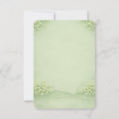 Carte de réponse de mariage vert tendre arquée (Dos)