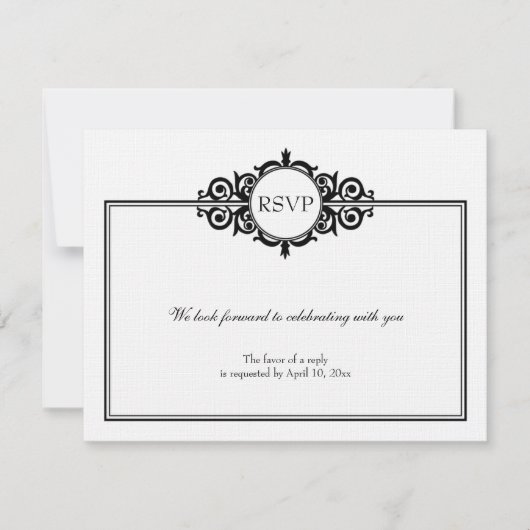 Carte de réponse de mariage victorien à rouleau no (Devant)