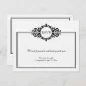 Carte de réponse de mariage victorien à rouleau no (Devant / Derrière)