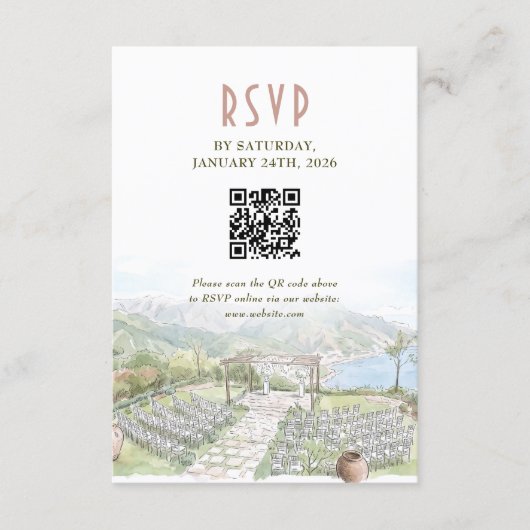 Carte de réponse de mariage Villa Eva Ravello avec (Devant)