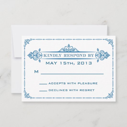 Carte de réponse de mariage vintage (Devant)