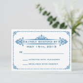 Carte de réponse de mariage vintage (Debout devant)
