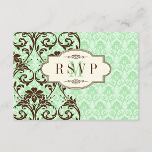 Carte de réponse de mariage vintage motifs de défi