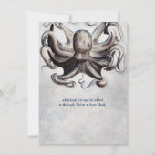 Carte de réponse de mariage Vintage Octopus Beach  (Dos)