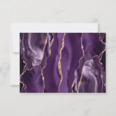 Carte de réponse de mariage violet or rose agate f (Dos)