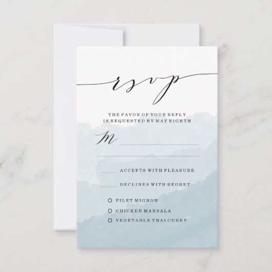 Carte de réponse de mariage | Watercolor Mist (Devant)