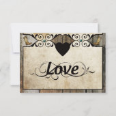 Carte de réponse de mariage Western Campagne Rusti (Dos)