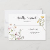 Carte de réponse de mariage Wildflowers (Devant)