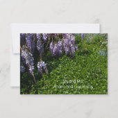 Carte de réponse de mariage Wisteria violet vert (Dos)