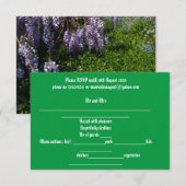 Carte de réponse de mariage Wisteria violet vert (Devant / Derrière)