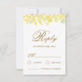 Carte de réponse de mariage Yellow Mimosa (Devant)