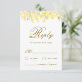 Carte de réponse de mariage Yellow Mimosa (Debout devant)