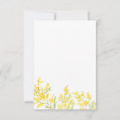 Carte de réponse de mariage Yellow Mimosa (Dos)