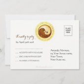 CARTE DE RÉPONSE DE MARIAGE YinYang colombes Harmo (Dos)