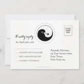 CARTE DE RÉPONSE DE MARIAGE YinYang colombes Harmo (Dos)