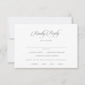 Carte de réponse de menu à calligraphie chic class (Devant)